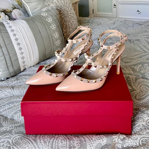 Valentino Rockstud Slingback Pumps – Poudre, EU 39, US 9 – New in Box - Picture 2 of 4